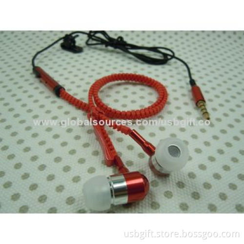 Zipper shape earphone, vogue design, novelty, high-end quality